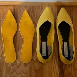 Rothy’s Size 9 Yellow The Point Flats in Excellent Condition